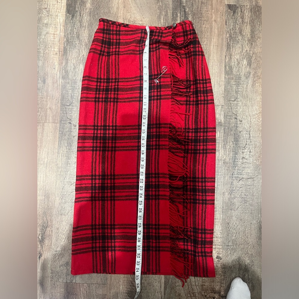 Eddie Bauar Long Plaid Skirt